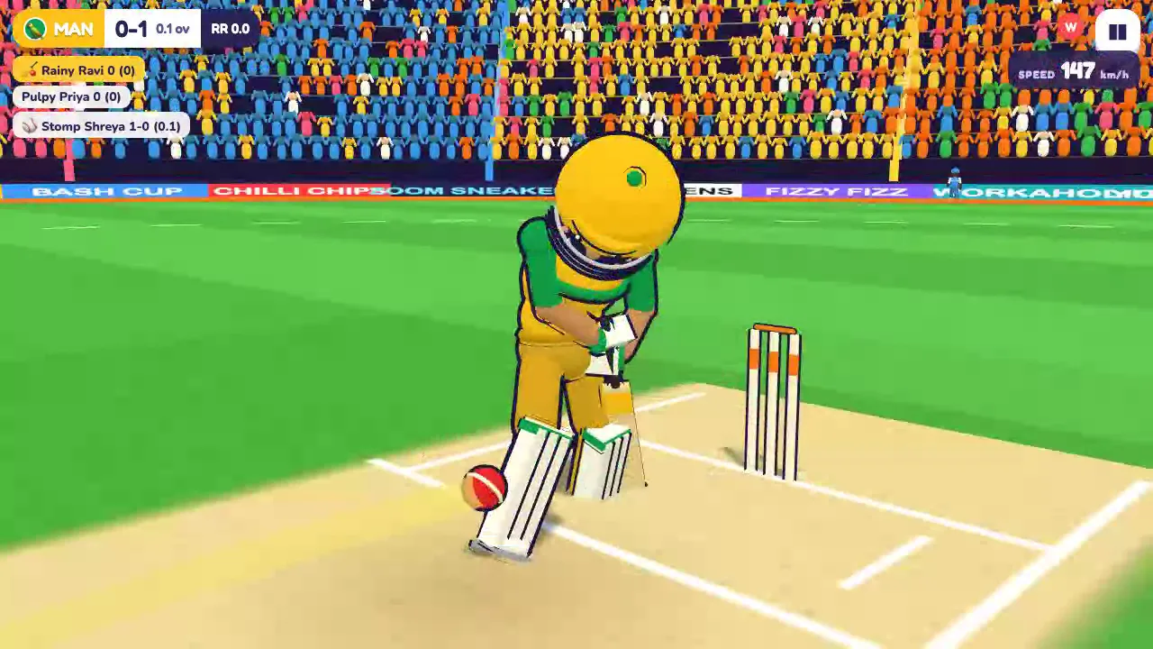 Slow-motion close-up of the bat smashing the ball